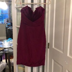 Jay Godfrey satin oxblood dress.